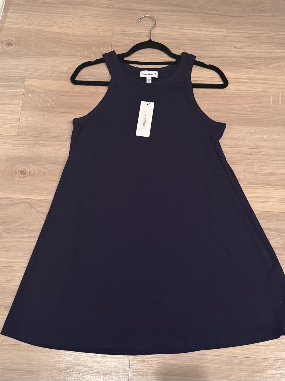 Veronica M Navy Sleeveless Swing Mini Dress